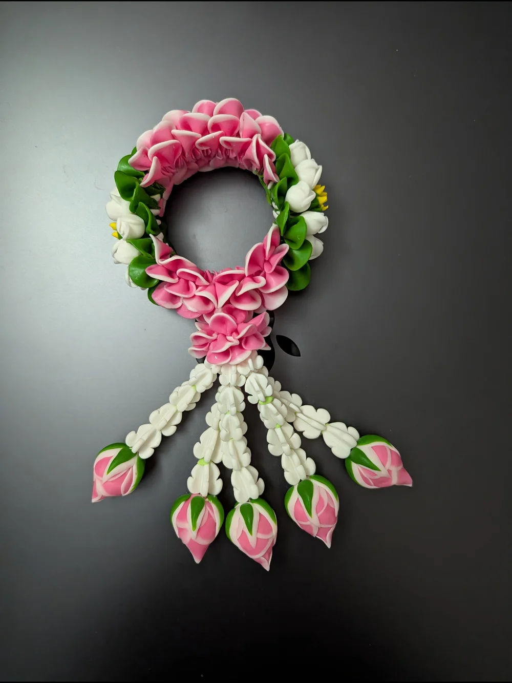 Handmade clay flower garland